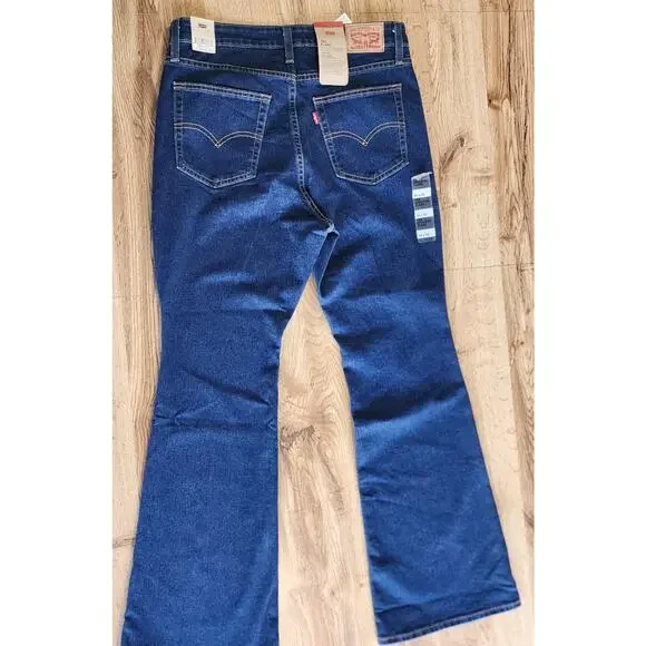 NEW Levis Jeans Womens 30x30 Dark Blue Denim Pants 726 Flare High Rise Stretch - Picture 2 of 8